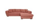 Livetastic Ecksofa , Koralle , Textil , Ottomane rechts, L-Form , 278x187 cm , seitenverkehrt erhältlich , Wohnzimmer, Sofas & Couches, Wohnlandschaften, Ecksofas mit Schlaffunktion