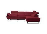 Celina Home Ecksofa , Rot , Leder , Echtleder , Spaltleder, Rindleder , Ottomane rechts, L-Form , 281x225 cm , Made in Eu , Lederauswahl, Stoffauswahl, seitenverkehrt erhältlich, Hocker erhältlich, Rücken echt , Wohnzimmer, Sofas & Couches, Wohnlandschaften, Ecksofas