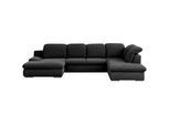 Livetastic Wohnlandschaft , Schwarz , Textil , Ottomane rechts, U-Form , 353x212 cm , Made in Eu , Hocker erhältlich, Rücken echt, Armteil links , Wohnzimmer, Sofas & Couches, Wohnlandschaften, Wohnlandschaften in U-Form