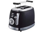 Toaster Retro aus Edelstahl in Schwarz