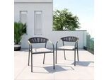 Gartensessel Benicio Grau Polywood/Textilene 2er-Set