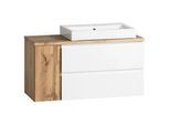 Waschbecken mit Unterschrank Varese B: 150 cm Eiche/Weiß