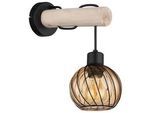 Wandleuchte Paulo in Natur/Schwarz max. 15 Watt Wandlampe