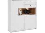 Highboard Whitehouse 10Q8WR22 Weiß/Eichefarben