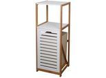 Badezimmerregal in Beige/Weiß/Natur