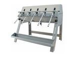 Enotecnica Pillan 5B INOX - manuelles Abfüllgerät mit 5 Stationen, mit Füllventile, Tank und Struktur aus Edelstahl