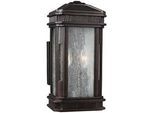 Elstead Lighting AUßENWANDLEUCHTE , Bronzefarben , Metall, Glas , 16.5x35.9x17.2 cm , Grüner Punkt, RoHS , Lampen & Leuchten, Außenbeleuchtung, Außenleuchten