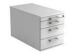 Venda Rollcontainer , Weiß , Metall , 4 Schubladen , 42.8x51.2x80 cm , Fsc, DIN EN ISO 14001 , Beimöbel erhältlich , Büromöbel, Schreibtischcontainer, Rollcontainer