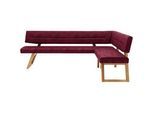 Dieter Knoll Eckbank , Dunkelrot , Holz, Textil , Wildeiche , massiv , Uni , L-Form , 235x155 cm , Lederauswahl, Stoffauswahl, Typenauswahl, seitenverkehrt erhältlich, in verschiedenen Holzarten erhältlich, mit Rückenlehne , Esszimmer, Bänke, Eckbänke