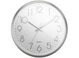 Xxxl Wanduhr , Silberfarben, Weiß , Metall , Dekoration, Uhren, Wanduhren