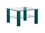 Xxxl Couchtisch , Blau, Grün , Metall, Glas , quadratisch , eckig , 75x42.5x75 cm , Wohnzimmer, Wohnzimmertische, Couchtische, Couchtische Glas
