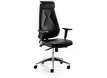 Xxxl Drehstuhl , Schwarz , Leder , Echtleder , Rindleder , Uni , Drehkreuz , 68x120-132x68 cm , Lga , Wippmechanik mit Härtegradeinstellung, Sitzfläche 360° drehbar, inklusive Armlehnen , Büromöbel, Bürostühle, Drehstühle
