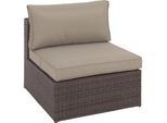 Ambia Garden Loungemittelteil , Braun, Beige , Metall, Kunststoff, Textil , 72x65x84 cm , Gartenmöbel, Loungemöbel