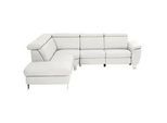 Cantus Ecksofa , Weiß , Leder , Echtleder , Ottomane links, L-Form , 271x239 cm , Typenauswahl, Bettkasten erhältlich, Fußauswahl, Lederauswahl, Stoffauswahl, seitenverkehrt erhältlich, Hocker erhältlich, Rückenfutter , Wohnzimmer, Sofas & Couches, Wohnlandschaften, Ecksofas