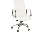 Mid.you Chefsessel , Creme, Silberfarben , Textil, Leder , Kombination Echtleder/Lederlook,Echtleder , Nappaleder , Drehkreuz , 59x114x50 cm , Wippfunktion, Sitzfläche 360° drehbar, ergonomische Rückenlehne , Büromöbel, Bürostühle, Chefsessel