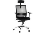Mid.you Drehstuhl , Schwarz , Kunststoff, Textil , Drehkreuz , 59x108x49 cm , Wippmechanik mit Härtegradeinstellung, Sitzfläche 360° drehbar, ergonomische Rückenlehne , Büromöbel, Bürostühle, Drehstühle