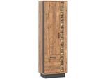 Mid.you Highboard , Schwarz, Eichefarben , Kunststoff , 64x40x192 cm , Made in Eu , Holzmöbel, Holzschränke, Vitrinen Holz, Vitrinenschränke Holz