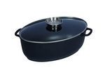 Kelomat Bräter , Metall , 8 l , oval , 24x13x38 cm , backofengeeignet,hitzebeständige Griffe, backofengeeignet , Kochgeschirr, Töpfe, Bräter
