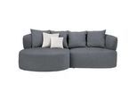 Hom`in Ecksofa , Grau , Textil , Füllung: Faserbällchen, Silikon, Schaumstoffflocken,Faserbällchen, Silikon, Schaumstoffflocken , Ottomane links, L-Form , 235x166 cm , Typenauswahl, Stoffauswahl, seitenverkehrt erhältlich, Hocker erhältlich, Rücken echt , Wohnzimmer, Sofas & Couches, Wohnlandschaften, Ecksofas