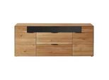 Valdera Sideboard , Schwarz, Wildeiche , Holz , Wildeiche , massiv , 2 Fächer , 3 Schubladen , 209.9x83.9x45.2 cm , Goldenes M , Typenauswahl, Beimöbel erhältlich , Wohnzimmer, Wohnwände, Wohnwand-Serien