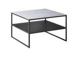 Johann Jakob Couchtisch , Grau , Metall, Keramik , quadratisch , eckig, Flachrohr , 65x41x65 cm , Stauraum, offenes Fach, einfacher Aufbau , Wohnzimmer, Wohnzimmertische, Couchtische, Couchtische Keramik