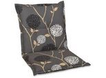 Xxxl Sesselauflage , Schwarz, Weiß, Dunkelgrau, Beige , Textil , Blume , Füllung: Schaumstoff, Vlies , 50x9x100 cm , Made in Germany , hochwertige Qualität , Gartenmöbel, Gartenpolster & Auflagen, Sesselauflagen