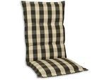 Xxxl Sesselauflage , Grau, Beige , Textil , Karo , Füllung: Schaumstoff, Vlies , 50x9x120 cm , Made in Germany , hochwertige Qualität, Wendekissen , Gartenmöbel, Gartenpolster & Auflagen, Sesselauflagen
