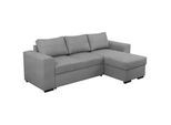 Carryhome Ecksofa , Hellgrau , Textil , Füllung: Polyester, Schaumstoffflocken , Ottomane rechts, seitenverkehrt montierbar, L-Form , 243x155 cm , Liegefunktion, Schlafen auf Sitzhöhe, Rücken echt , Wohnzimmer, Sofas & Couches, Wohnlandschaften, Ecksofas mit Schlaffunktion