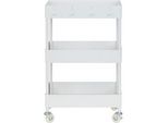 PBJ Servierwagen , Weiß , Metall , Rollen , 40x64x22 cm , einfacher Aufbau , Esszimmer, Barmöbel, Barwagen