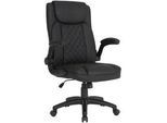 Carryhome Chefsessel , Schwarz , Metall, Kunststoff, Textil , Drehkreuz , 63.5x107.5-117x68 cm , Sitzfläche 360° drehbar , Büromöbel, Bürostühle, Chefsessel