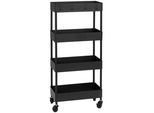 PBJ Servierwagen , Schwarz , Metall , Rollen , 40x90x22 cm , einfacher Aufbau , Esszimmer, Barmöbel, Barwagen