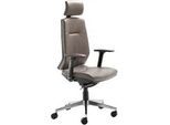 Mid.you Chefsessel , Braun, Chromfarben , Metall, Kunststoff, Leder , Füllung: Schaumstoff , Drehkreuz , 66x123x63 cm , Wippmechanik mit Härtegradeinstellung, Sitzfläche 360° drehbar, inklusive Armlehnen, abwischbar , Büromöbel, Bürostühle, Chefsessel