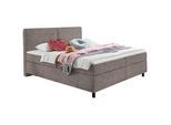 Hom`in Boxspringbett , Braun , Textil , H2 + H3 , 160x200 cm , gepolstertes Kopfteil, Federkernmatratze, Stoffauswahl, Topper durchgehend, in verschiedenen Größen erhältlich, Matratze in verschiedenen Härtegraden erhältlich, Matratzenauswahl, Topperauswahl, Kopfteilauswahl , Schlafzimmer, Betten, Boxspringbetten