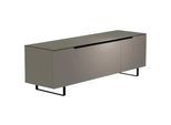 Moderano Lowboard , Grau, Schwarz , Metall , 2 Fächer , 160x51x45 cm , Beimöbel erhältlich, Abdeckplatte aus Glas , Wohnzimmer, Wohnwände, Wohnwand-Serien
