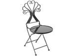 Ambia Home Gartenstuhl , Schwarz , Metall , Uni , rund , 41.5 cm , faltbar , Gartenmöbel, Gartensessel