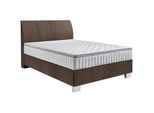 Hom`in Boxspringbett , Braun , Textil , H2 , Höhe ca. 25 cm , 100x200 cm , gepolstertes Kopfteil, Federkernmatratze, Stoffauswahl, Topper durchgehend, in verschiedenen Größen erhältlich, Matratze in verschiedenen Härtegraden erhältlich, Matratzenauswahl, Kopfteilauswahl , Schlafzimmer, Betten, Boxspringbetten