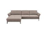 Beldomo System Ecksofa , Greige , Textil , Ottomane links, L-Form , 306x179 cm , Goldenes M , Stoffauswahl, Sitzqualitäten, seitenverkehrt erhältlich, Bettfunktion erhältlich, Hocker erhältlich, Rücken echt, individuell planbar , Wohnzimmer, Sofas & Couches, Wohnlandschaften, Ecksofas
