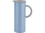 Homeware Profession. Isolierkanne , Blau, Hellgrau , Metall, Kunststoff, Glas , Uni , 1 l , Lfgb , Tragegriff, lebensmittelecht, Vakuum, abnehmbarer Deckel, hält warm, hält kalt, Einhandbedienung, Ausgießen per Knopfdruck, hitzebeständig , Geschirr, Kannen & Karaffen, Thermosflaschen