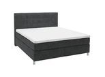 Voleo Boxspringbett , Anthrazit , Textil , H2 + H3 , 7-Zonen , 180x200 cm , Über- und Sondergrößen erhältlich, gepolstertes Kopfteil, Stoffauswahl, Topper durchgehend, in verschiedenen Größen erhältlich, Partnermatratze mit durchgehendem Bezug, Matratze in verschiedenen Härtegraden erhältlich, Matratzenauswahl, Kopfteilauswahl , Schlafzimmer, Betten, Boxspringbetten