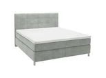 Voleo Boxspringbett , Hellgrau , Textil , H2 + H3 , 7-Zonen , 160x200 cm , Über- und Sondergrößen erhältlich, gepolstertes Kopfteil, Stoffauswahl, Topper durchgehend, in verschiedenen Größen erhältlich, Partnermatratze mit durchgehendem Bezug, Matratze in verschiedenen Härtegraden erhältlich, Matratzenauswahl, Kopfteilauswahl , Schlafzimmer, Betten, Boxspringbetten