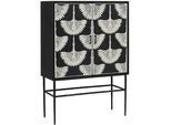 Ambia Home Highboard , Naturfarben, Schwarz , Metall , Vogel , 2 Fächer , 100x140x40 cm , Kleinmöbel, Kommoden, Highboards