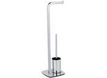 Schöner Wohnen Wc-Bürstenkombination , Metall , 20x71.5x22 cm , Bürstenkopf austauschbar, Papierhalter , Badaccessoires, Wc Zubehör
