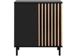 Livetastic Kommode , Schwarz, Eiche Artisan , Metall , 2 Fächer , 80x90x40 cm , Kleinmöbel, Kommoden, Kommoden