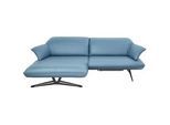 Koinor Ecksofa , Blau , Leder , Echtleder , Nappaleder , Ottomane links, L-Form , 252x169 cm , Goldenes M, Dgm , Typenauswahl, Fußauswahl, Lederauswahl, Stoffauswahl, planbar, seitenverkehrt erhältlich, Hocker erhältlich, Rücken echt, individuell planbar , Wohnzimmer, Sofas & Couches, Wohnlandschaften, Ecksofas