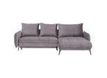 Hom`in Ecksofa , Grau , Textil , Füllung: Schaumstoff , Ottomane rechts, L-Form , 273x180 cm , Stoffauswahl, Liegefunktion, seitenverkehrt erhältlich, Rücken echt , Wohnzimmer, Sofas & Couches, Wohnlandschaften, Ecksofas