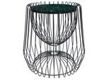 Kayoom Beistelltisch , Grün, Schwarz , Metall, Stein , 50x51x50 cm , Wohnzimmer, Wohnzimmertische, Beistelltische, Beistelltische Metall