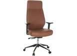 Mid.you Chefsessel , Braun , Leder , Lederlook , Drehkreuz , 68x123-130x68 cm , Sitzfläche 360° drehbar, inklusive Armlehnen, abwischbar, ergonomische Rückenlehne, gepolsterte Armlehnen , Büromöbel, Bürostühle, Chefsessel