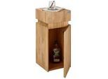 Linea Natura Beistelltisch , Eichefarben , Holz , Wildeiche , massiv , quadratisch , Säule , 30x65.5x30 cm , Stauraum , Wohnzimmer, Wohnzimmertische, Beistelltische