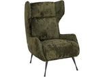 Carryhome Ohrensessel , Grün , Textil , 75x111x83 cm , Stoffauswahl , Wohnzimmer, Sessel, Ohrensessel