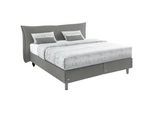 RUF Betten Boxspringbett , Graubraun , Textil , H3 , 7-Zonen , 160x200 cm , Blauer Engel, Goldenes M, Made in Germany, Oeko-Tex® Standard 100 , gepolstertes Kopfteil, Federkernmatratze, Stoffauswahl, in verschiedenen Größen erhältlich, Matratze in verschiedenen Härtegraden erhältlich, Matratze geteilt , Schlafzimmer, Betten, Boxspringbetten